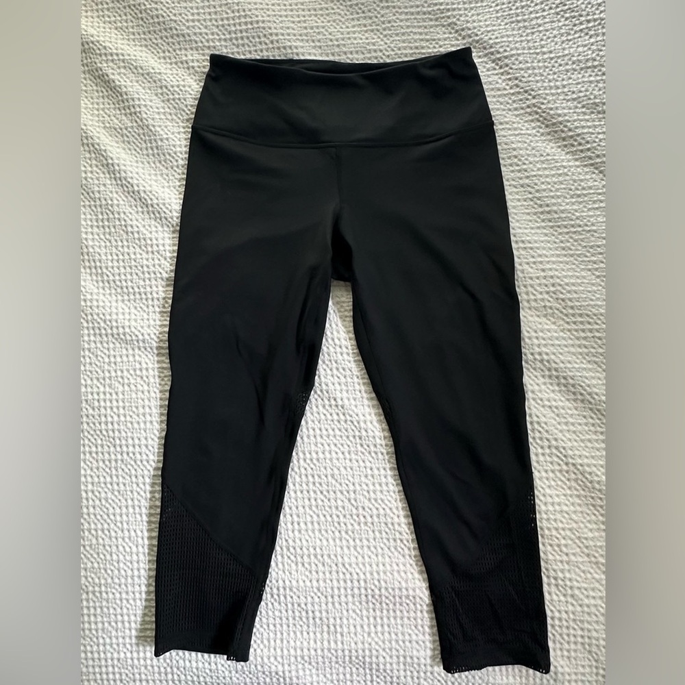 Zella Black High-Waisted Leggings with Mesh details